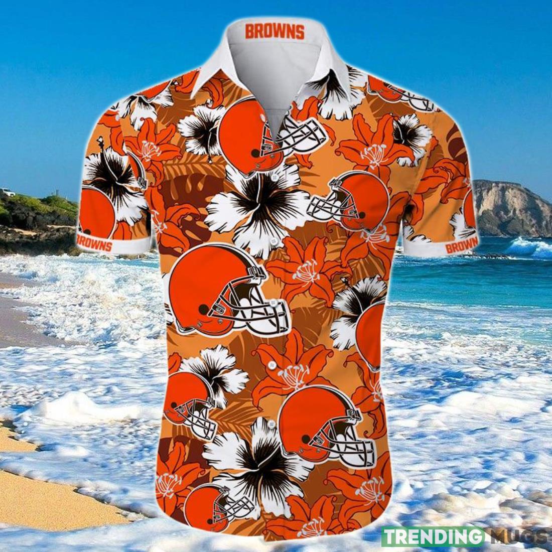 Cleveland Browns Hawaiian Shirt Tropical Flower Short Sleeve Product Photo 1