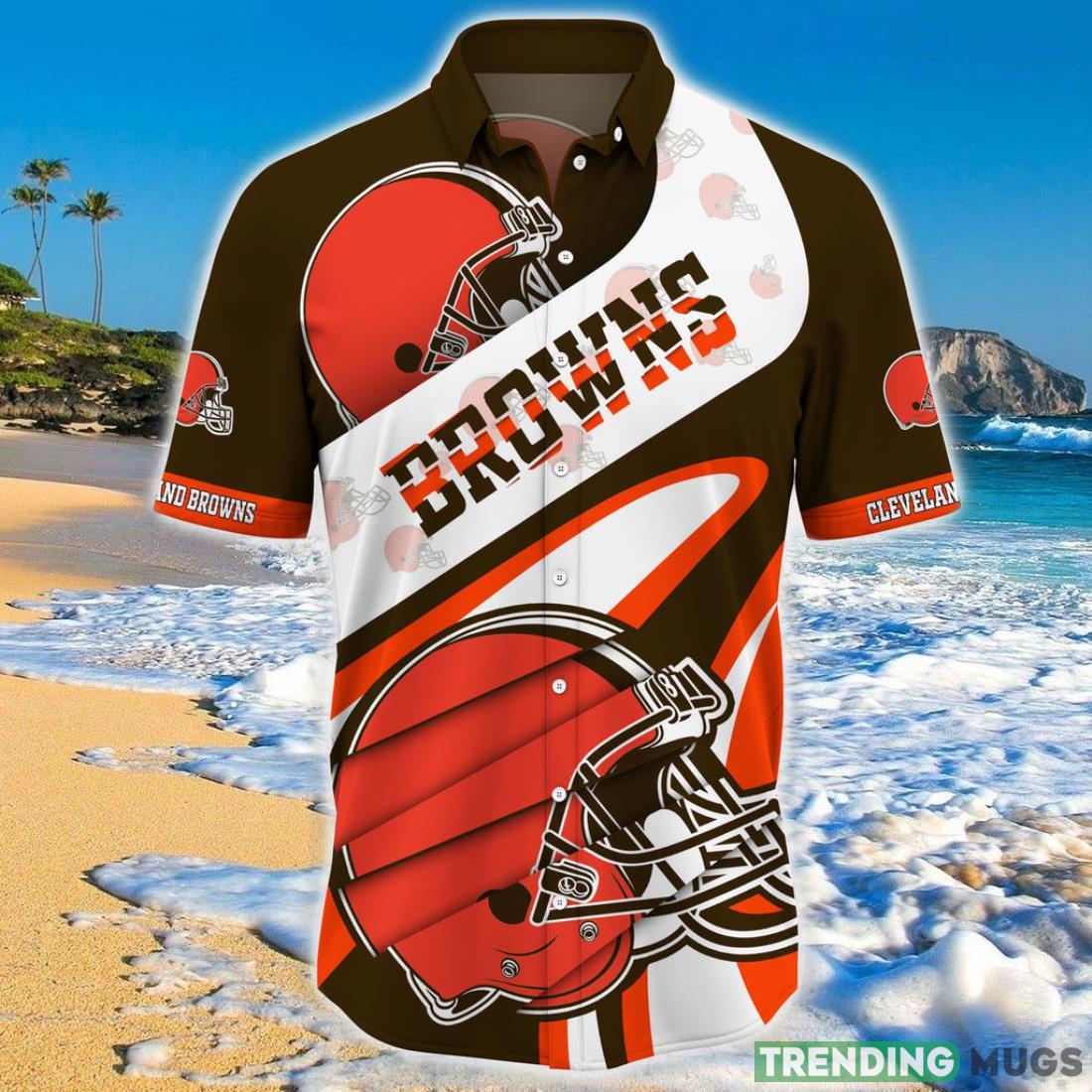 Cleveland Browns NFL Hawaiian Shirt Short Sleeve Big Logo Product Photo 1 Cleveland Browns NFL Hawaiian Shirt Short Sleeve Big Logo Product Photo 1