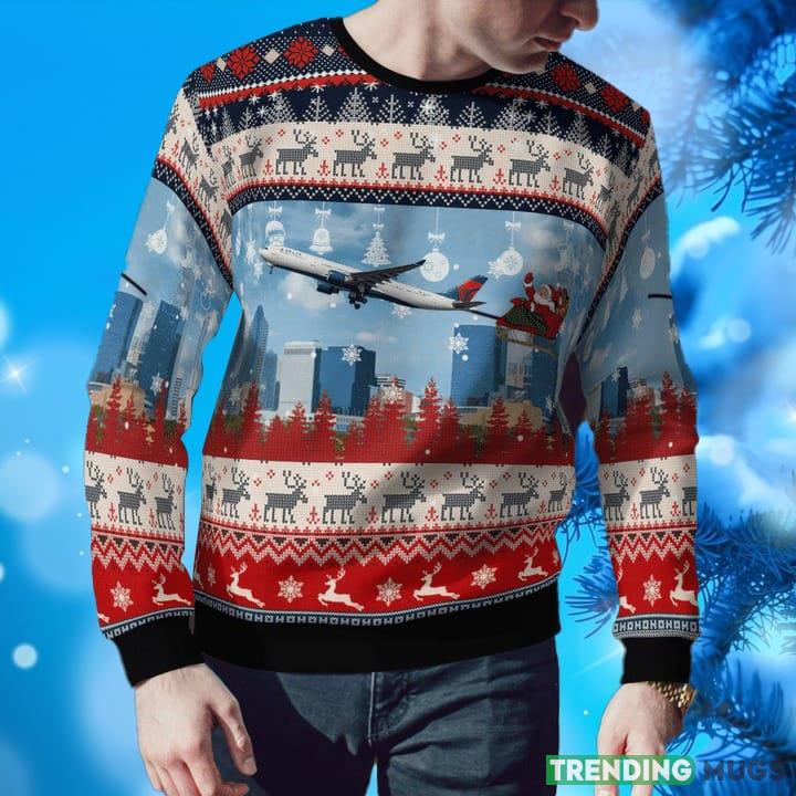 Delta Air Lines A330 300 With Santa Over Charlotte Christmas Sweater 3D Sweater Delta Air Lines A330 300 With Santa Over Charlotte Christmas Sweater 3D Sweater