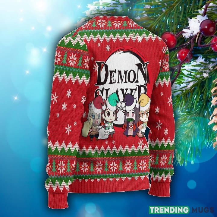 Demon Slayer Anime Ugly Christmas Sweater Red Xmas Gift 3D Sweater Demon Slayer Anime Ugly Christmas Sweater Red Xmas Gift 3D Sweater