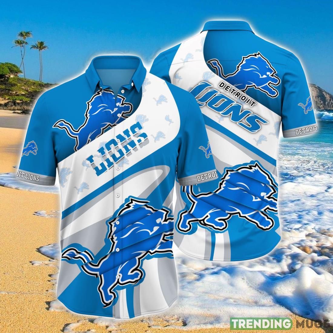 Detroit Lions NFL Hawaiian Shirt Short Sleeve Big Logo Hawaiian Shirt Detroit Lions NFL Hawaiian Shirt Short Sleeve Big Logo Hawaiian Shirt