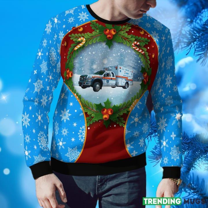 Florida Lee County Emergency Medical Services Ambulance Ugly Christmas Sweater 3D Sweater Florida Lee County Emergency Medical Services Ambulance Ugly Christmas Sweater 3D Sweater