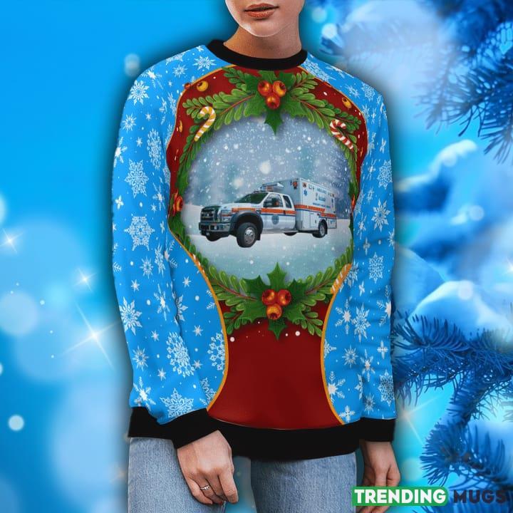 Florida Lee County Emergency Medical Services Ambulance Ugly Christmas Sweater 3D Sweater Florida Lee County Emergency Medical Services Ambulance Ugly Christmas Sweater 3D Sweater