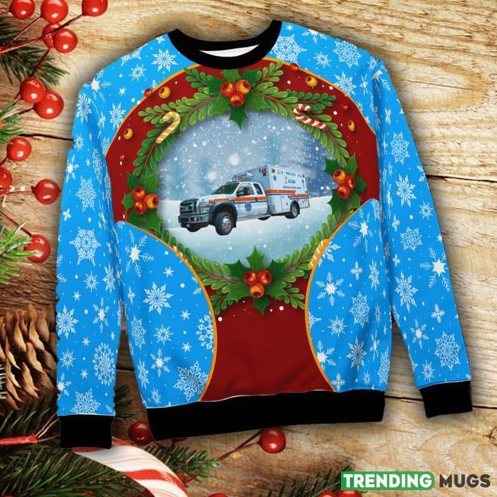 Florida Lee County Emergency Medical Services Ambulance Ugly Christmas Sweater 3D Sweater Florida Lee County Emergency Medical Services Ambulance Ugly Christmas Sweater 3D Sweater