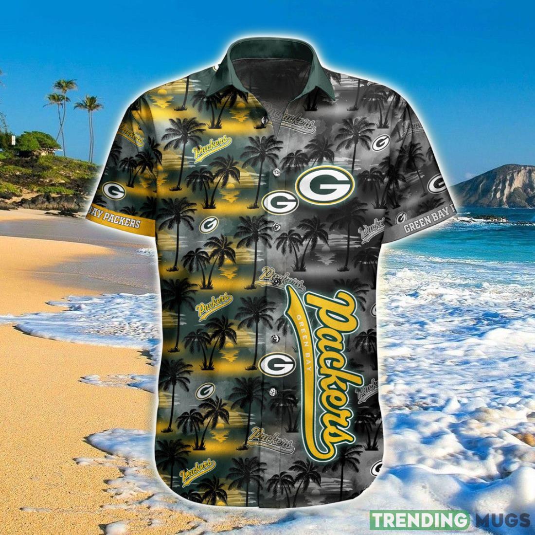 Green Bay Packers Hawaiian Shirt Palm Tree Pattern Product Photo 1