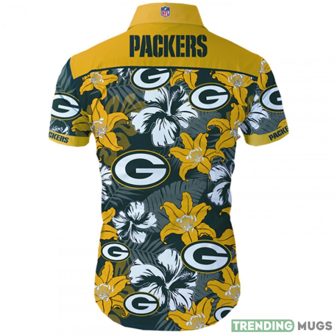 Green Bay Packers Hawaiian Shirt Tropical Flower Short Sleeve Hawaiian Shirt Green Bay Packers Hawaiian Shirt Tropical Flower Short Sleeve Hawaiian Shirt