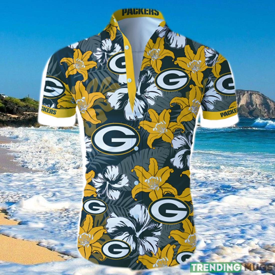Green Bay Packers Hawaiian Shirt Tropical Flower Short Sleeve Product Photo 1