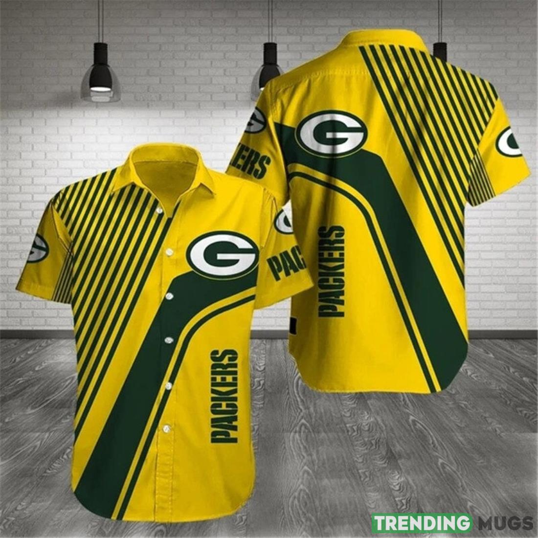 Green Bay Packers Hawaiian Shirts Pattern Stripe Product Photo 1