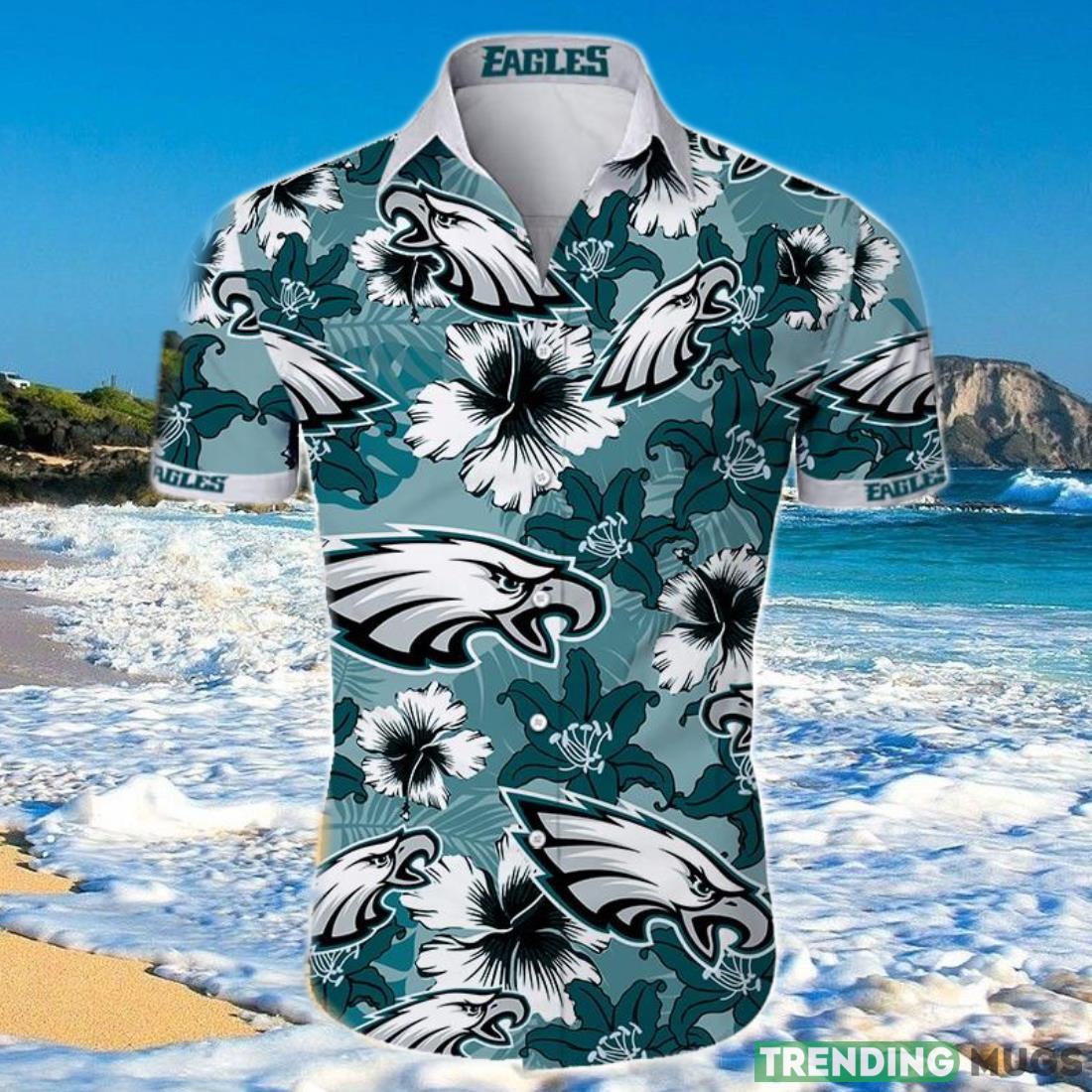 Hawaiian Shirt Philadelphia Eagles Flower Short Sleeve Product Photo 1