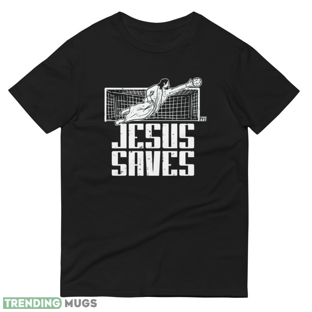 JESUS SAVES funny white football T shirts Dark Shirt JESUS SAVES funny white football T shirts Dark Shirt