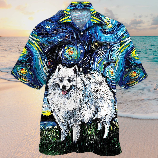 Mens Shirt Summer Hawaiian Shirt Dog Prints Oil Painting Cuban Collar Casual Hawaiian Print Clothing Sports Fashion Designer - 080423-134613 Mens Shirt Summer Hawaiian Shirt Dog Prints Oil Painting Cuban Collar Casual Hawaiian Print Clothing Sports Fashion Designer - 080423-134613