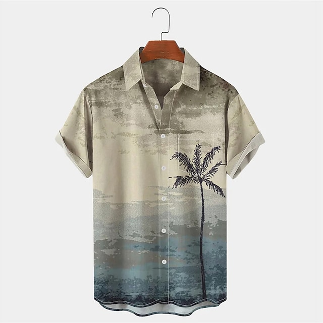 Mens Shirt Summer Hawaiian Shirt Graphic Prints Palm Tree TurnPink Outdoor Street Print Clothing  Tropical Fashion Hawaiian Designer - 100423-105322