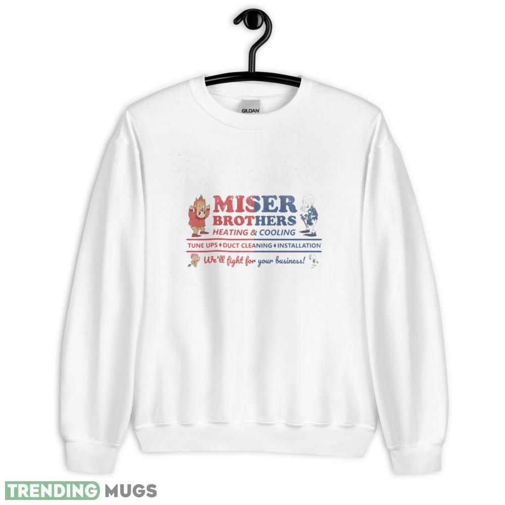 Miser Brothers Heating and Cooling white logo design T shirts gift for mens and womens - 18000 Unisex Heavy Blend Crewneck Sweatshirt Miser Brothers Heating and Cooling white logo design T shirts gift for mens and womens - 18000 Unisex Heavy Blend Crewneck Sweatshirt