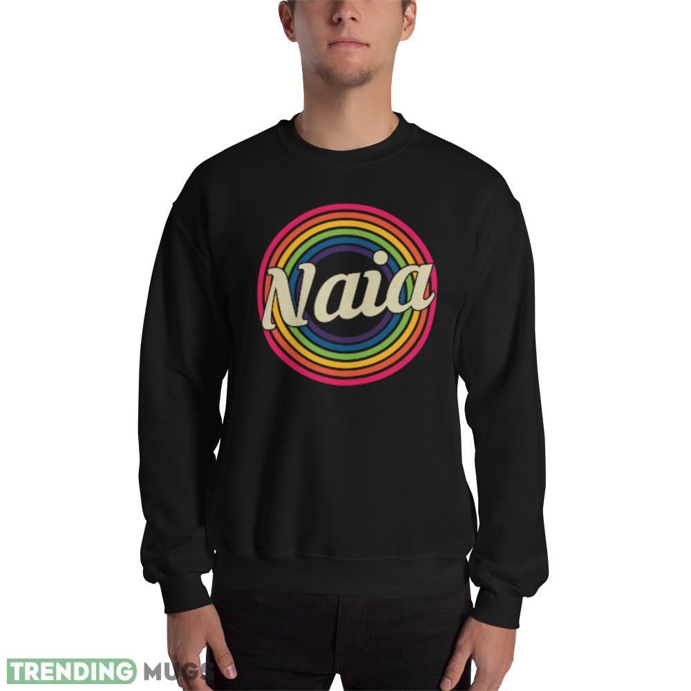 Naia - Retro Rainbow Style best polo print T shirts - 18000 Unisex Heavy Blend Crewneck Sweatshirt Naia - Retro Rainbow Style best polo print T shirts - 18000 Unisex Heavy Blend Crewneck Sweatshirt