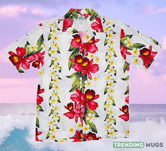 Plumeria Orchid Panel White Hawaiian Shirts For Men And Women, Aloha Shirts - Plumeria Orchid Panel - White Plumeria Orchid Panel White Hawaiian Shirts For Men And Women, Aloha Shirts - Plumeria Orchid Panel - White