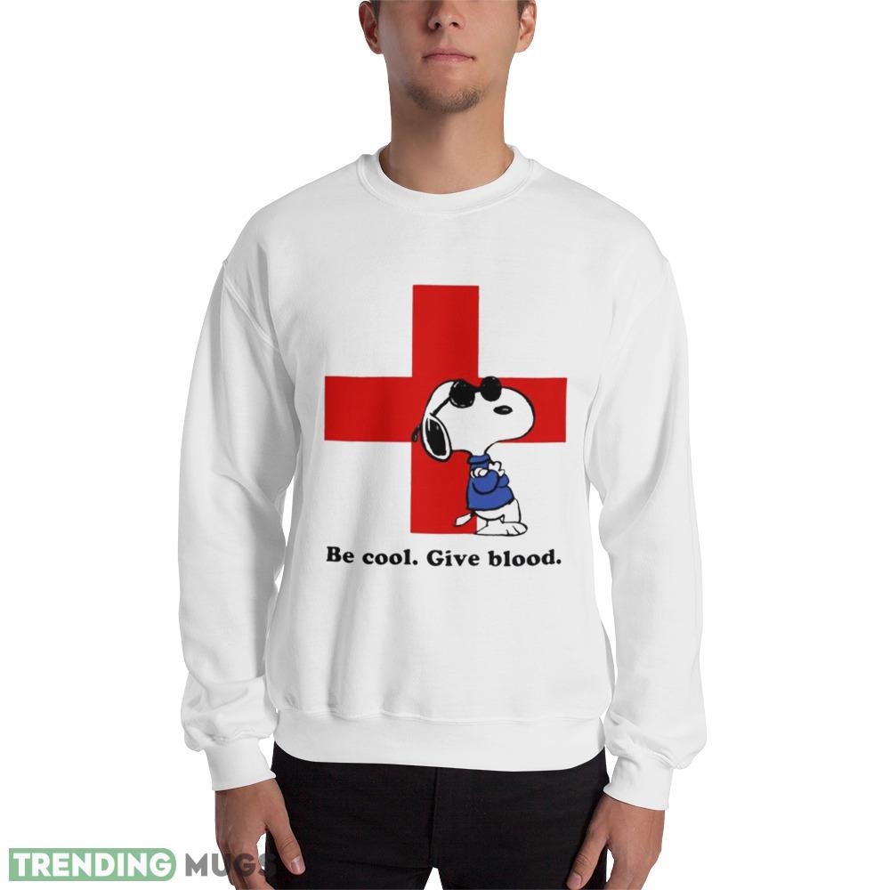 Red Cross Be Cool Give Blood Snoopy T Shirt - 18000 Unisex Heavy Blend Crewneck Sweatshirt Red Cross Be Cool Give Blood Snoopy T Shirt - 18000 Unisex Heavy Blend Crewneck Sweatshirt
