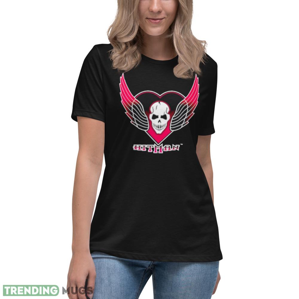 The hitman bret hart skull wings logo Print T Shirts Dark Shirt The hitman bret hart skull wings logo Print T Shirts Dark Shirt