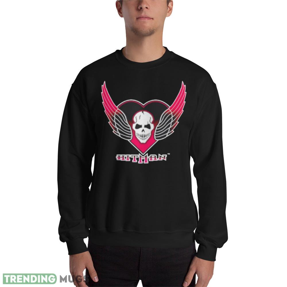 The hitman bret hart skull wings logo Print T Shirts - 18000 Unisex Heavy Blend Crewneck Sweatshirt The hitman bret hart skull wings logo Print T Shirts - 18000 Unisex Heavy Blend Crewneck Sweatshirt