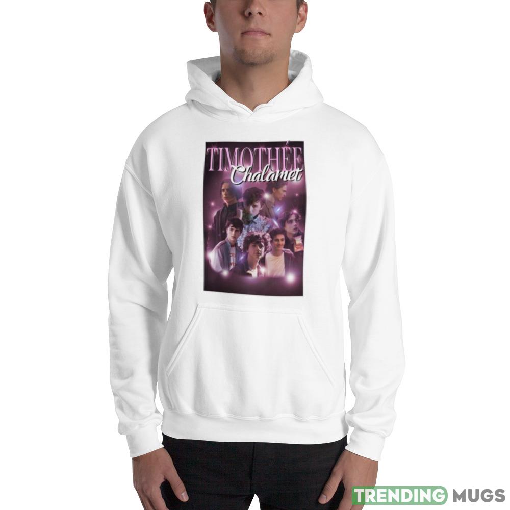Timothée Chalamet Film Character Collage White Bo shirt Light Shirt Timothée Chalamet Film Character Collage White Bo shirt Light Shirt