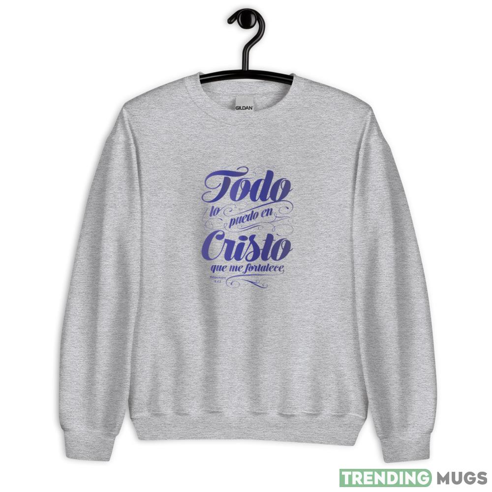 Todo lo puedo en cristo que me fortalece Blue Shirt Light Shirt Todo lo puedo en cristo que me fortalece Blue Shirt Light Shirt