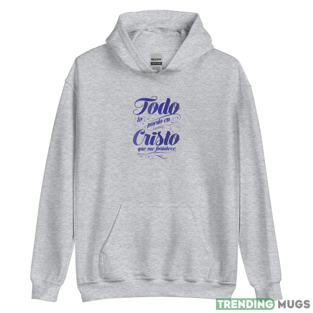 Todo lo puedo en cristo que me fortalece Blue Shirt Light Shirt Todo lo puedo en cristo que me fortalece Blue Shirt Light Shirt