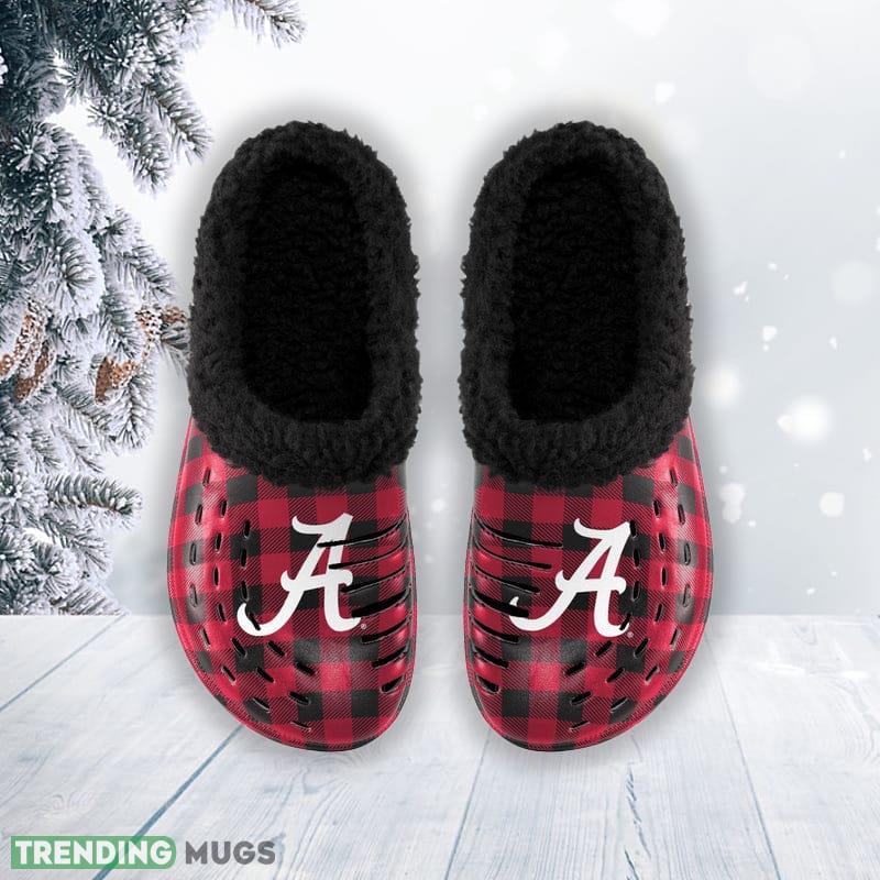 Alabama Crimson Tide NCAA Men And Women Sherpa Lined Buffalo Check Clog For Fans Clog Shoes Alabama Crimson Tide NCAA Men And Women Sherpa Lined Buffalo Check Clog For Fans Clog Shoes