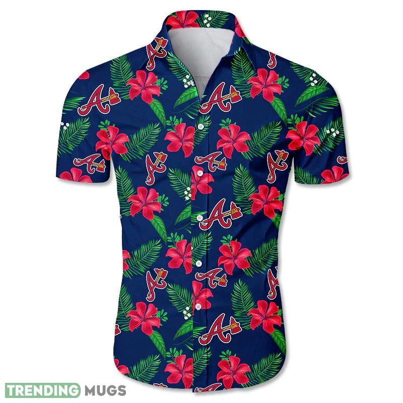 Atlanta Braves Hawaiian Shirt Tropical flower Men And Women Gift For Fans - Atlanta Braves Hawaiian Shirt Tropical flower Men And Women Gift For Fans