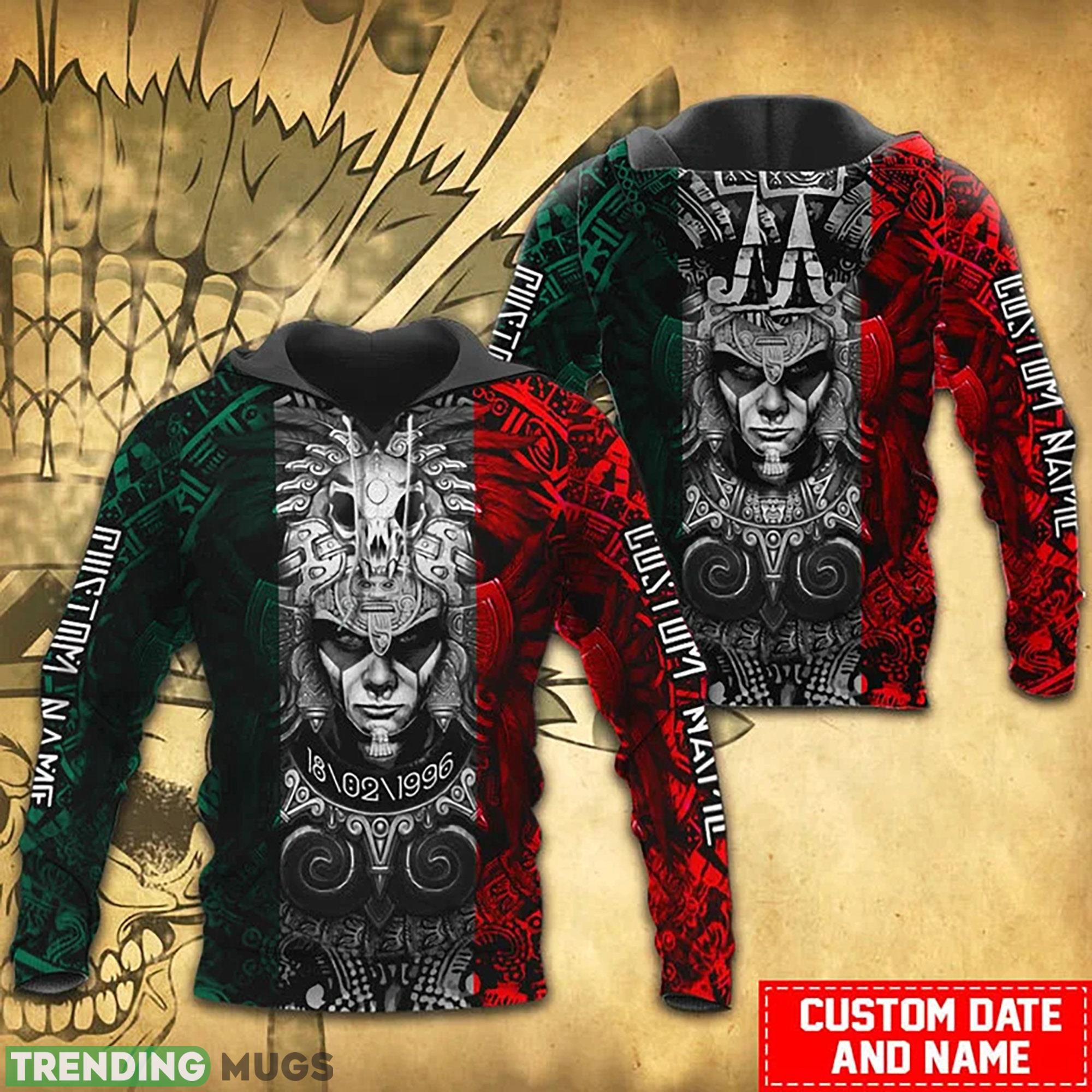 Aztec Warrior Mexico Custom Name 3D All Over Print Hoodie For Mens - Aztec Warrior Mexico Custom Name 3D All Over Print Hoodie Size S-5XL_1 Aztec Warrior Mexico Custom Name 3D All Over Print Hoodie For Mens - Aztec Warrior Mexico Custom Name 3D All Over Print Hoodie Size S-5XL_1