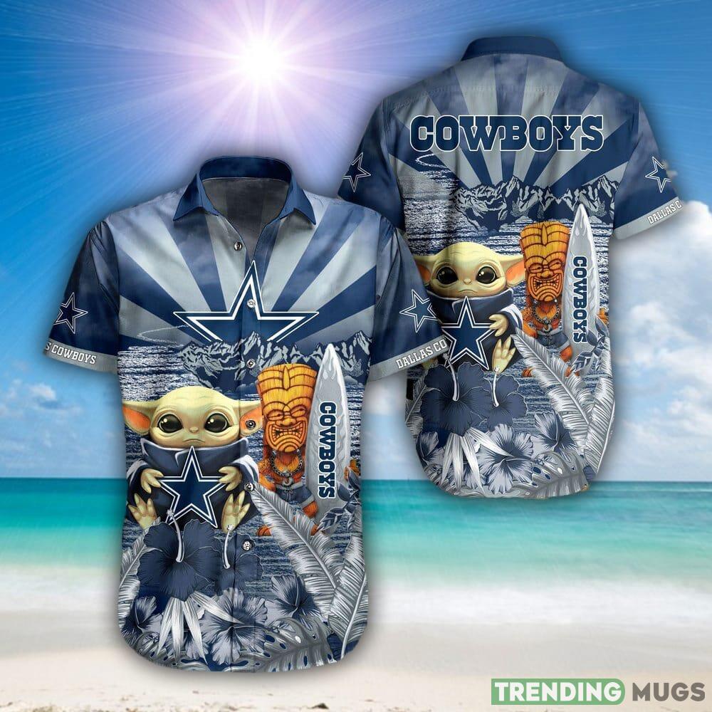 Baby Yoda Dallas Cowboys Nfl 3D Hawaiian Shirt Men And Women For Fans - Baby Yoda Dallas Cowboys Nfl Hawaiian Shirt And Shorts For Fans-1_1
