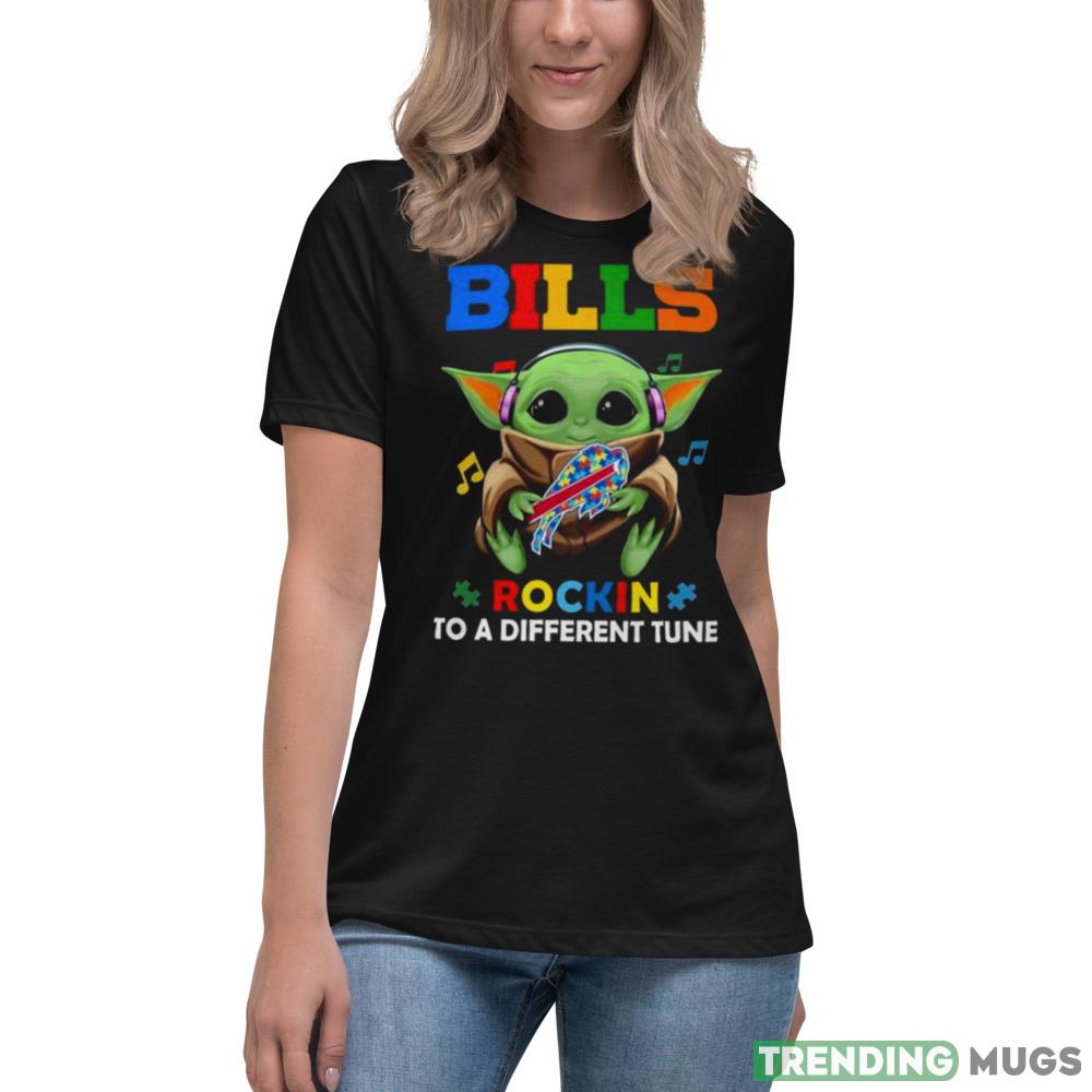 Baby Yoda Hug Buffalo Bills Autism Rockin To A Different Tune shirt Dark Shirt Baby Yoda Hug Buffalo Bills Autism Rockin To A Different Tune shirt Dark Shirt