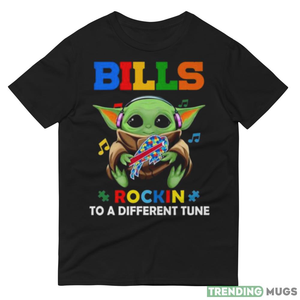 Baby Yoda Hug Buffalo Bills Autism Rockin To A Different Tune shirt Dark Shirt Baby Yoda Hug Buffalo Bills Autism Rockin To A Different Tune shirt Dark Shirt