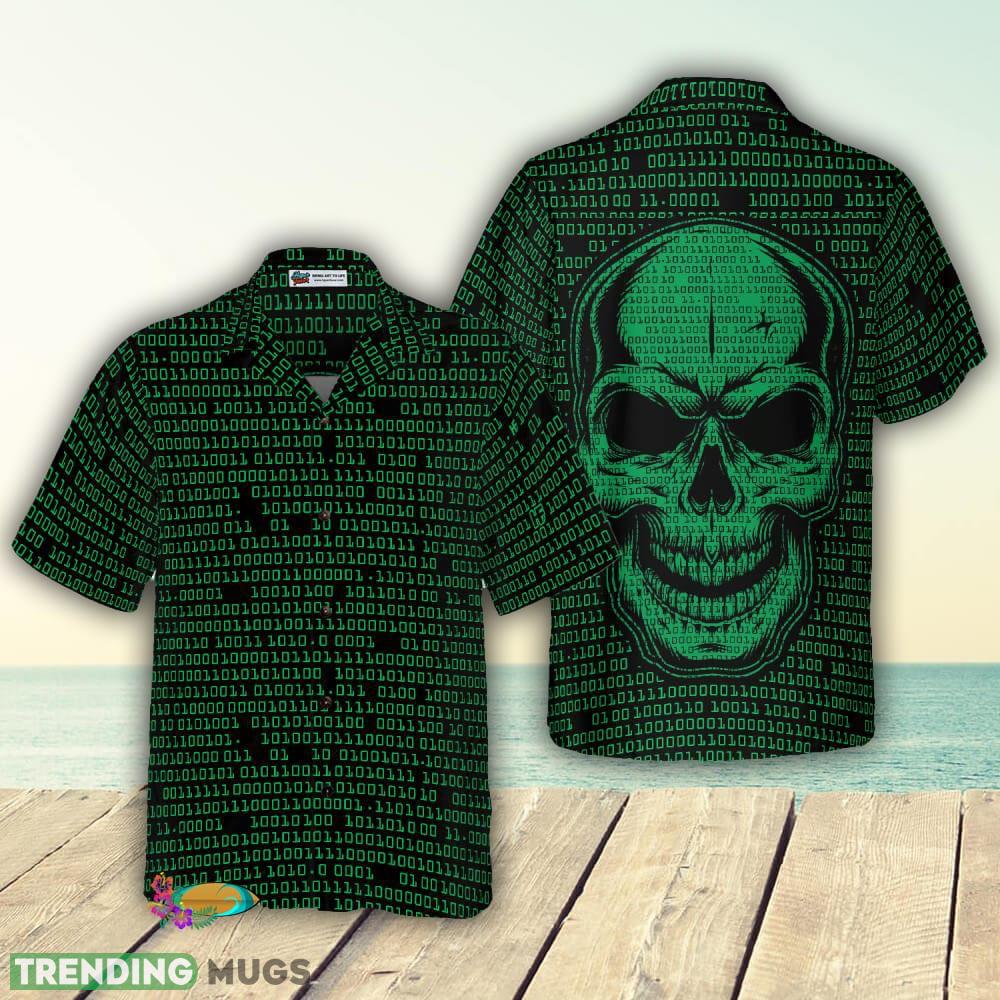 Binary Code Skull 3D Hawaiian Shirt For Men And Women - Binary Code Skull Hawaiian Shirt_1 Binary Code Skull 3D Hawaiian Shirt For Men And Women - Binary Code Skull Hawaiian Shirt_1