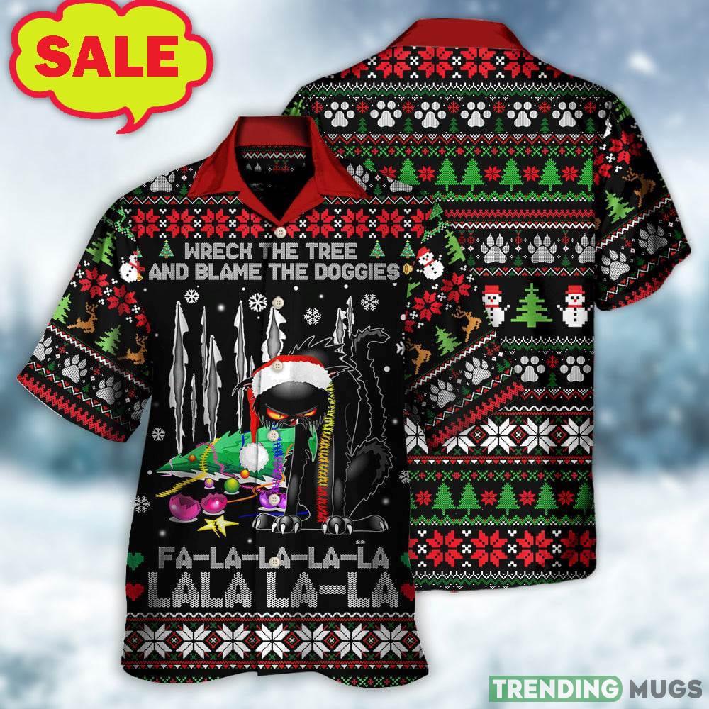 Black Cat Wreck The Tree Light Funny Ugly Style Christmas 3D Hawaiian Shirt Animal Gift For Mens - Black Cat Wreck The Tree Light Funny Ugly Style Christmas 3D Hawaiian Shirt Animal Gift For Mens Black Cat Wreck The Tree Light Funny Ugly Style Christmas 3D Hawaiian Shirt Animal Gift For Mens - Black Cat Wreck The Tree Light Funny Ugly Style Christmas 3D Hawaiian Shirt Animal Gift For Mens