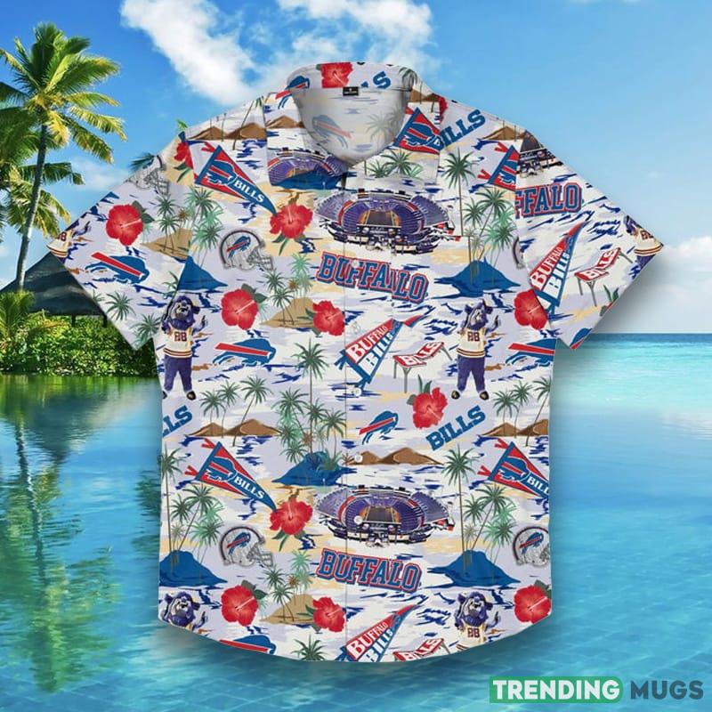 Buffalo Bills NFL Mens Thematic Stadium Print Hawaiian Shirt - Buffalo Bills NFL Mens Thematic Stadium Print Button Up Shirt_1 Buffalo Bills NFL Mens Thematic Stadium Print Hawaiian Shirt - Buffalo Bills NFL Mens Thematic Stadium Print Button Up Shirt_1