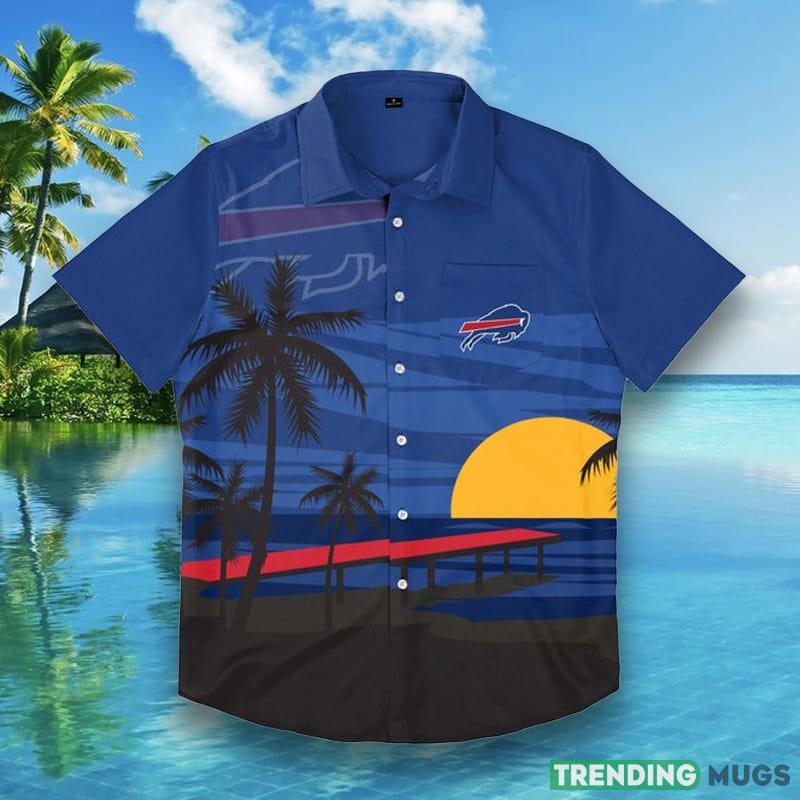Buffalo Bills NFL Mens Tropical Sunset Hawaiian Shirt - Buffalo Bills NFL Mens Tropical Sunset Button Up Shirt_1 Buffalo Bills NFL Mens Tropical Sunset Hawaiian Shirt - Buffalo Bills NFL Mens Tropical Sunset Button Up Shirt_1