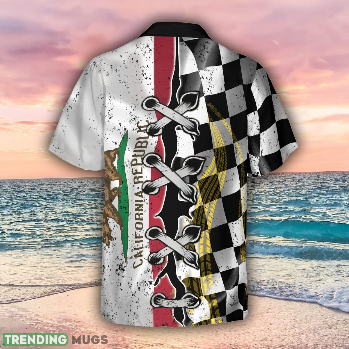 California Racing Flag 3D Hawaiian Shirts Best For Mens And Women Hawaiian Shirt California Racing Flag 3D Hawaiian Shirts Best For Mens And Women Hawaiian Shirt