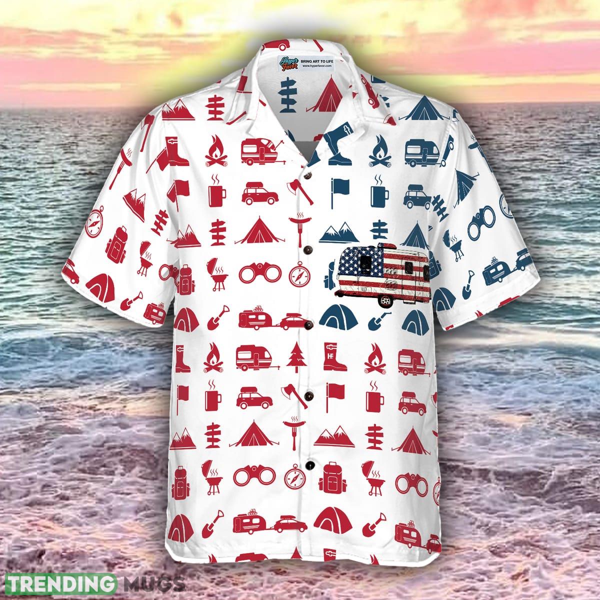 Campervan American Flag 3D Hawaiian Shirts Best For Mens And Women Hawaiian Shirt Campervan American Flag 3D Hawaiian Shirts Best For Mens And Women Hawaiian Shirt