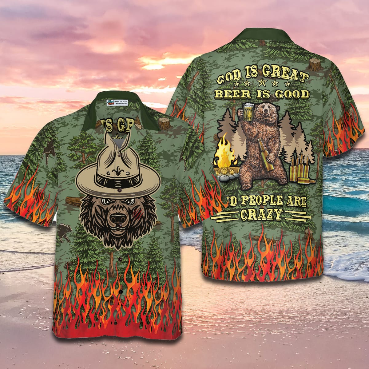 Camping Sheriff Bear Drink Beer Hawaiian Shirt Funny Beer And Camping Shirt For Men And Women Best Camping - 090523-082523 Camping Sheriff Bear Drink Beer Hawaiian Shirt Funny Beer And Camping Shirt For Men And Women Best Camping - 090523-082523