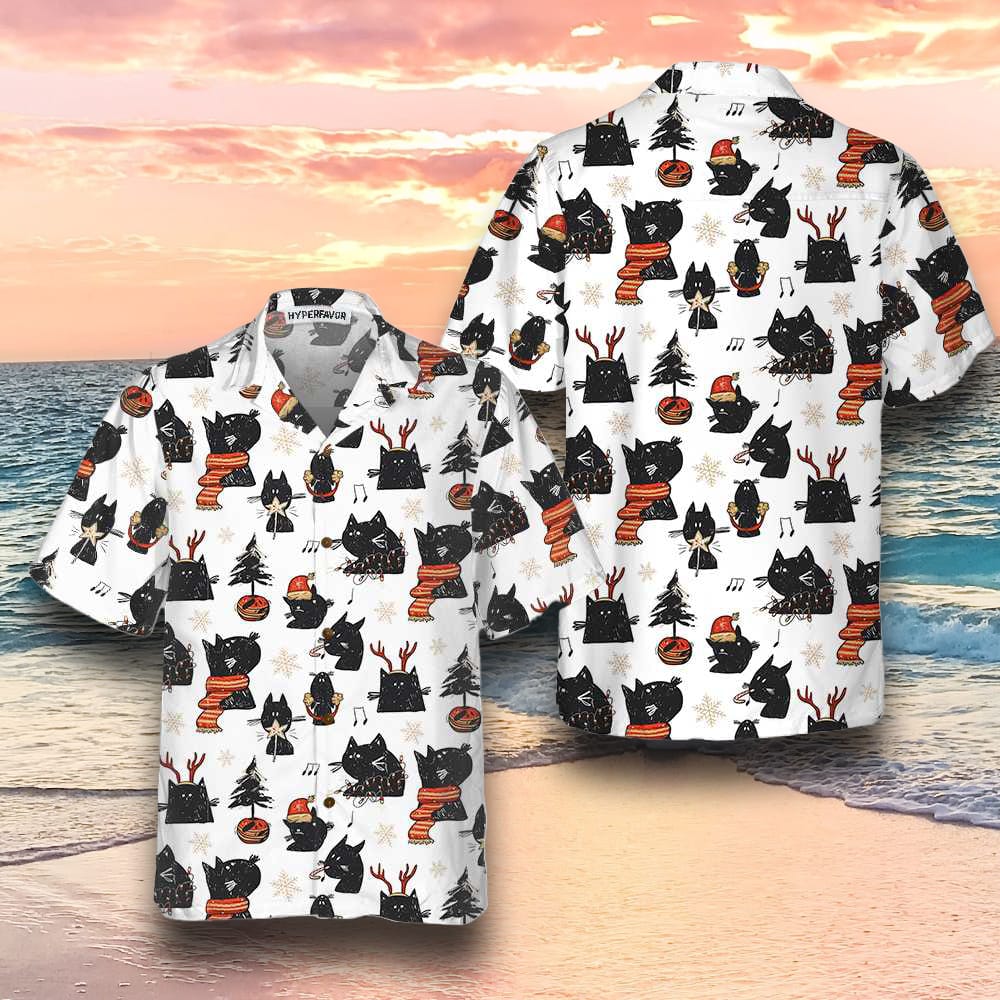 Cartoon Black Cat Merry Christmas Hawaiian Shirt Funny Christmas Cat Shirt Best Xmas Gift Idea Best Cartoon Lover - 090523-083047 Cartoon Black Cat Merry Christmas Hawaiian Shirt Funny Christmas Cat Shirt Best Xmas Gift Idea Best Cartoon Lover - 090523-083047