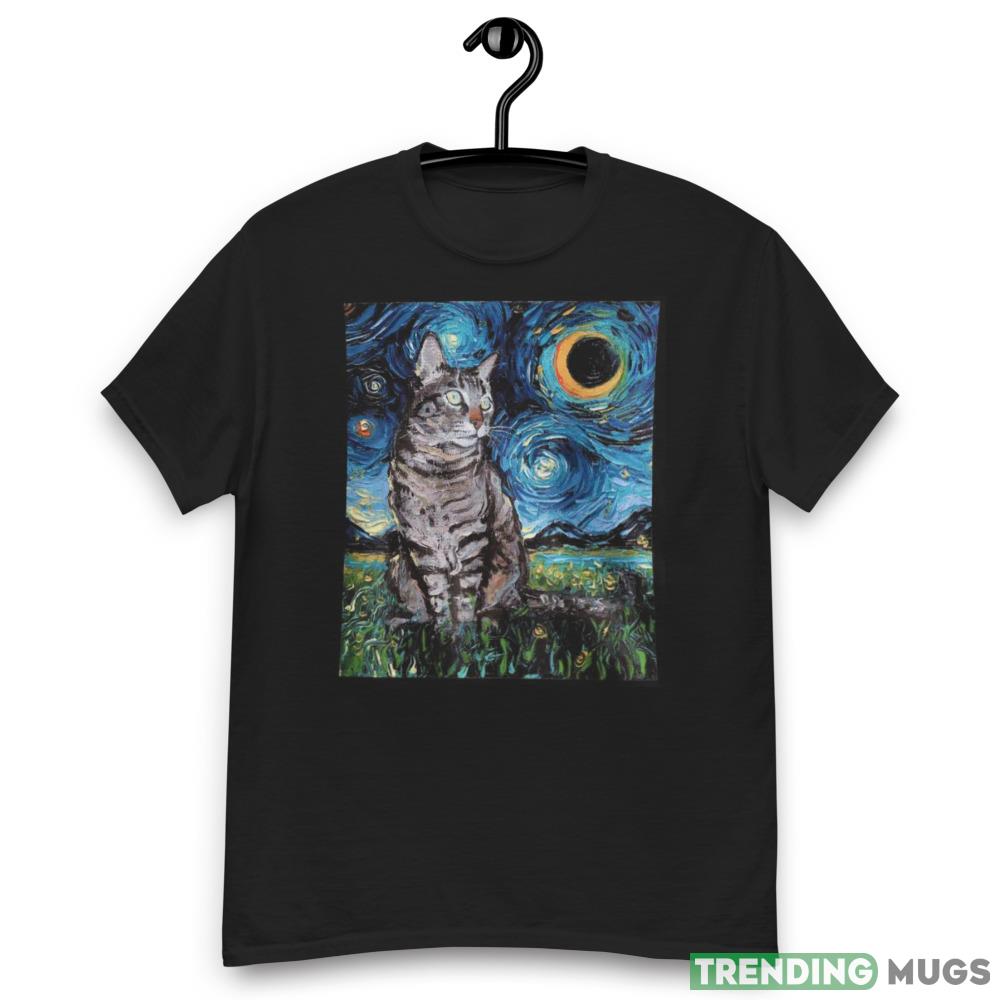Cat Starry Night Moon and Stars Christmas Sweatshirt Dark Shirt Cat Starry Night Moon and Stars Christmas Sweatshirt Dark Shirt