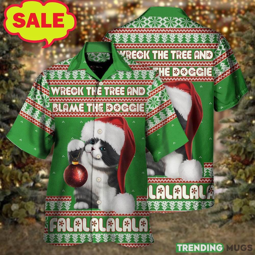 Cat Wreck The Tree And Blame The Doggie Falalala Christmas 3D Hawaiian Shirt Animal Gift For Mens - Cat Wreck The Tree And Blame The Doggie Falalala Christmas 3D Hawaiian Shirt Animal Gift For Mens Cat Wreck The Tree And Blame The Doggie Falalala Christmas 3D Hawaiian Shirt Animal Gift For Mens - Cat Wreck The Tree And Blame The Doggie Falalala Christmas 3D Hawaiian Shirt Animal Gift For Mens