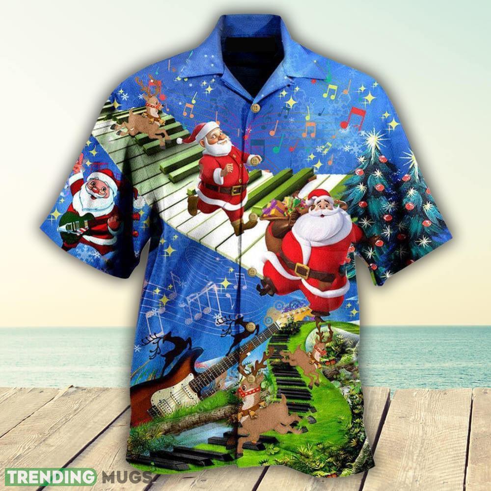 Christmas Jumping On Musical Instrument In Blue 3D Hawaiian For Men And Women Shirt - Christmas Jumping On Musical Instrument In Blue 3D Hawaiian For Men And Women Shirt Christmas Jumping On Musical Instrument In Blue 3D Hawaiian For Men And Women Shirt - Christmas Jumping On Musical Instrument In Blue 3D Hawaiian For Men And Women Shirt