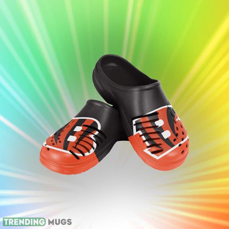 Cincinnati Bengals NFL Men And Women Colorblock Big Logo Clog Shoes For Fans - Cincinnati Bengals NFL Youth Colorblock Big Logo Clog_1 Cincinnati Bengals NFL Men And Women Colorblock Big Logo Clog Shoes For Fans - Cincinnati Bengals NFL Youth Colorblock Big Logo Clog_1