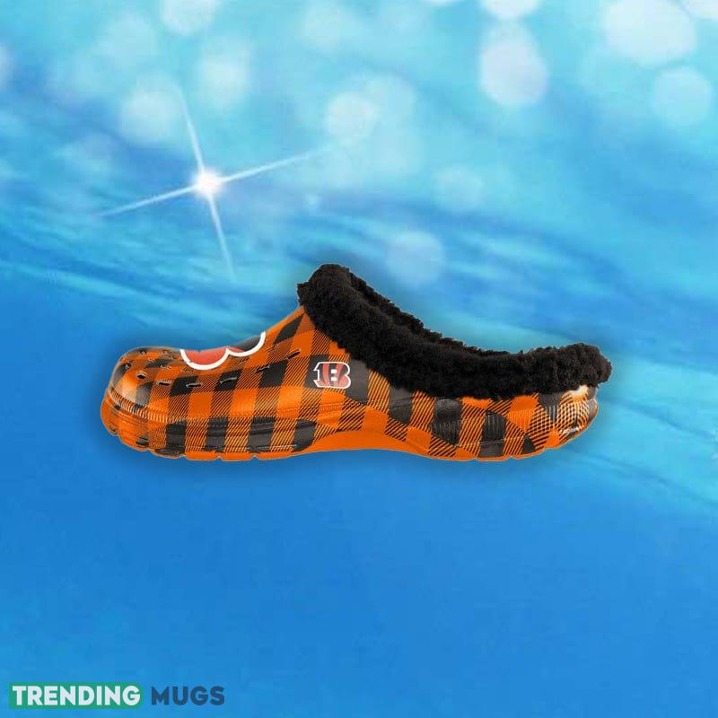 Cincinnati Bengals NFL Men And Women Sherpa Lined Buffalo Check Clog For Fans Clog Shoes Cincinnati Bengals NFL Men And Women Sherpa Lined Buffalo Check Clog For Fans Clog Shoes