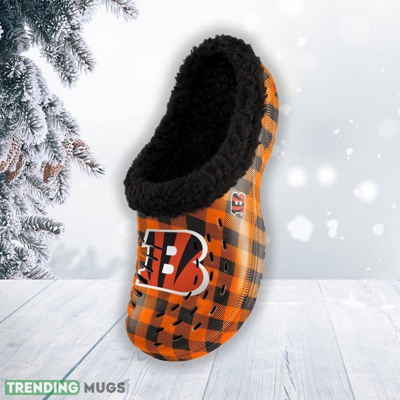 Cincinnati Bengals NFL Men And Women Sherpa Lined Buffalo Check Clog For Fans Clog Shoes Cincinnati Bengals NFL Men And Women Sherpa Lined Buffalo Check Clog For Fans Clog Shoes
