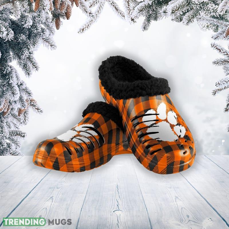 Clemson Tigers NCAA Men And Women Sherpa Lined Buffalo Check Clog For Fans - Clemson Tigers NCAA Mens Sherpa Lined Buffalo Check Clog_1 Clemson Tigers NCAA Men And Women Sherpa Lined Buffalo Check Clog For Fans - Clemson Tigers NCAA Mens Sherpa Lined Buffalo Check Clog_1