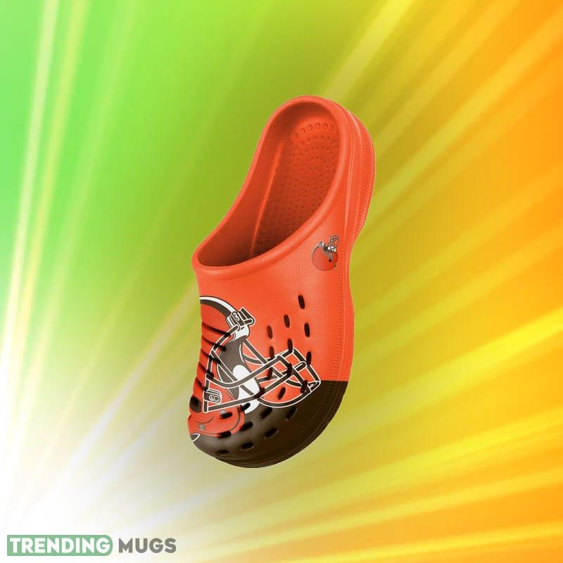Cleveland Browns NFL Men And Women Colorblock Big Logo Clog Shoes For Fans Clog Shoes Cleveland Browns NFL Men And Women Colorblock Big Logo Clog Shoes For Fans Clog Shoes