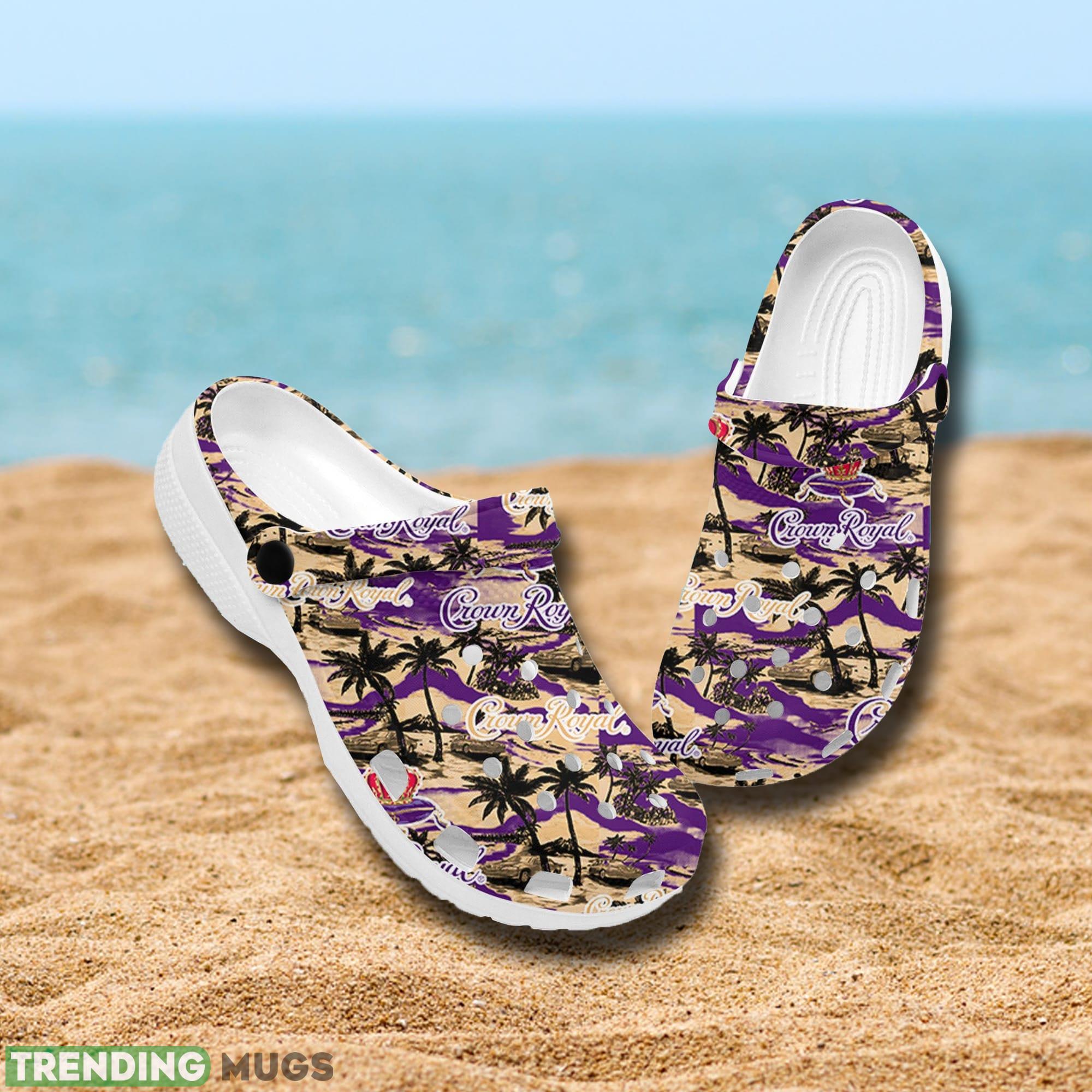 Crown Royal Whiskey Sea Island Clog Shoes Print For Men And Women - Crown Royal Whiskey Hawaiian Sea Island Pattern Shirt, hawaii beer Loves Shirt, Summer Hawaii Shirt Beer, Gift for Him and Her_6
