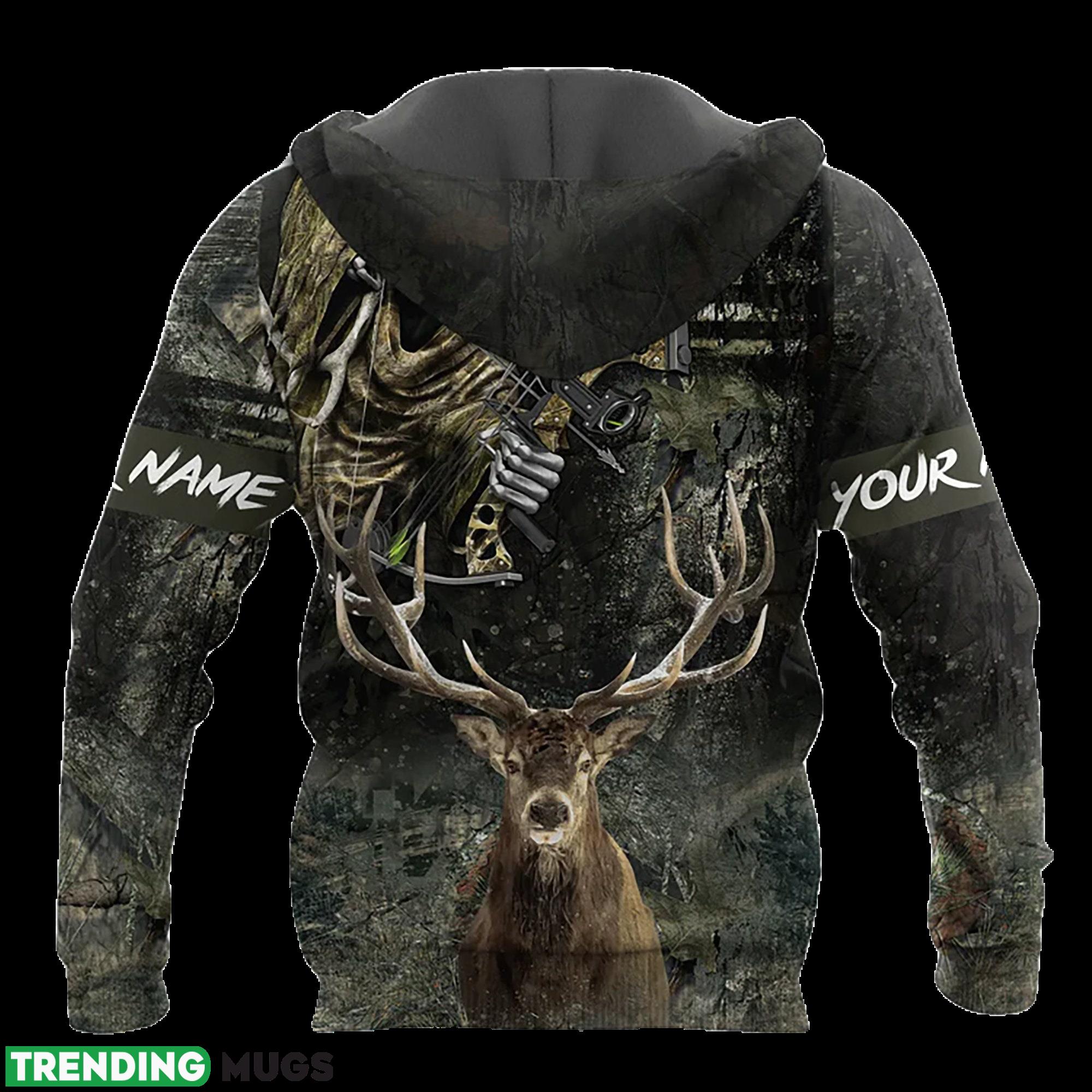 Custom Name Deer Hunting Bow Grim Reaper 3D All Over Print Hoodie For Mens 3D Hoodies Custom Name Deer Hunting Bow Grim Reaper 3D All Over Print Hoodie For Mens 3D Hoodies