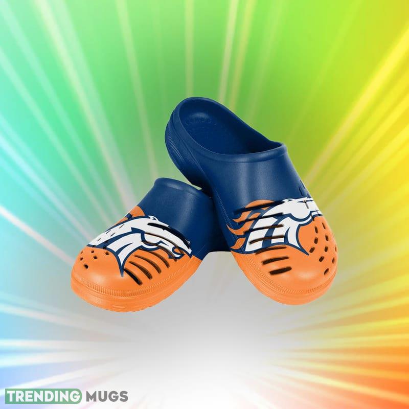 Denver Broncos NFL Men And Women Colorblock Big Logo Clog Shoes For Fans - Denver Broncos NFL Youth Colorblock Big Logo Clog_1